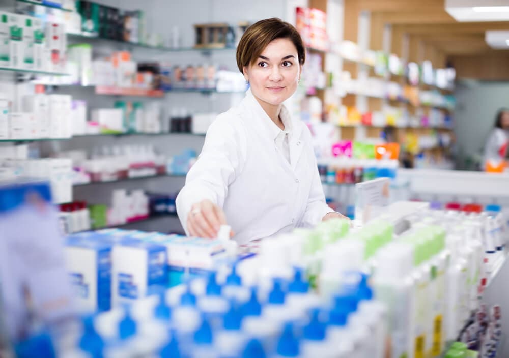 pharmacist preparing medication